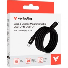 Дата кабель USB-C to USB-C 1.2m Magnetic 60W black Verbatim (31859) - Фото