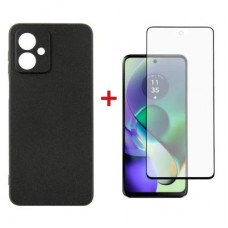 Чохол для мобільного телефона Dengos Kit for Motorola G54 case + glass (Black) (DG-KM-50) - Фото