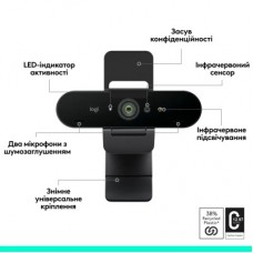 Веб-камера Logitech Brio 4K Ultra HD for Business Graphite (960-001746) - Фото