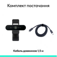 Веб-камера Logitech Brio 4K Ultra HD Graphite (960-001718) - Фото