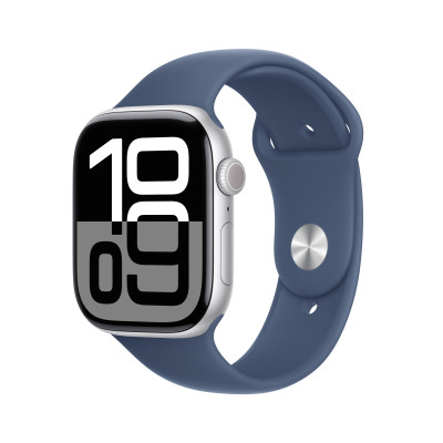 Смарт-часы Apple Watch Series 10 GPS + Cellular 42mm Silver Aluminium Case with Denim Sport Band - S/M