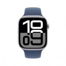Смарт-часы Apple Watch Series 10 GPS + Cellular 42mm Silver Aluminium Case with Denim Sport Band - S/M - Фото