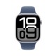 Смарт-часы Apple Watch Series 10 GPS + Cellular 42mm Silver Aluminium Case with Denim Sport Band - S/M