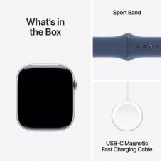 Смарт-часы Apple Watch Series 10 GPS + Cellular 42mm Silver Aluminium Case with Denim Sport Band - S/M - Фото