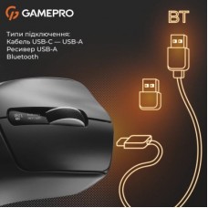 Мышка GamePro Genesis Ranker Wireless/Bluetooth/USB Black (GM012B) - Фото