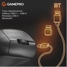 Мышка GamePro Genesis Avenger Wireless/Bluetooth/USB Black (GM096B) - Фото