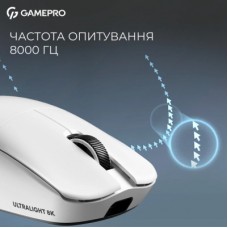Мышка GamePro Asgard Odin 8K Wireless/USB White (GM035W) - Фото