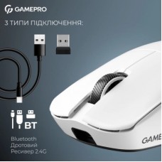 Мышка GamePro Asgard Odin 8K Wireless/USB White (GM035W) - Фото