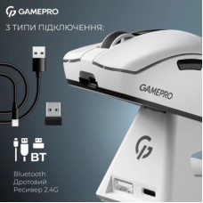 Мышка GamePro Asgard Thor Wireless/Bluetooth/USB White (GM023W) - Фото