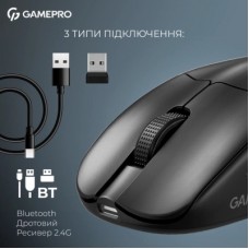 Мышка GamePro Asgard Surt Wireless/Bluetooth/USB Black (GM017B) - Фото