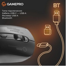 Мышка GamePro Genesis Winner Wireless/Bluetooth/USB Black (GM079B) - Фото