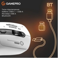Мышка GamePro Genesis Winner Wireless/Bluetooth/USB White (GM079W) - Фото