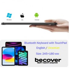 Клавіатура BeCover with TouchPad Bluetooth UA Black (713403) - Фото