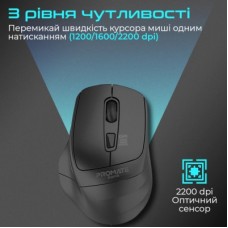 Мышка Promate Samit Wireless Black (samit.black) - Фото