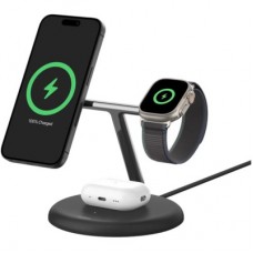 Зарядний пристрій Belkin 3in1 Magnetic Adjustable Pad Qi2 15 W Black (WIZ023VFBK) - Фото