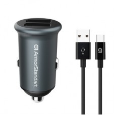 Зарядное устройство Armorstandart 2xUSB QC3.0 Grey + cable USB-C (ARM82459)