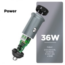 Зарядний пристрій Armorstandart 2xUSB QC3.0 Grey + cable USB-C (ARM82459) Зарядний пристрій Armorstandart 2xUSB QC3.0 Grey + cable USB-C (ARM82459) - Фото