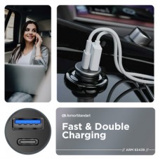 Зарядний пристрій Armorstandart USB Type-C PD20W + USB QC 3.0 Grey + cable Lightning (ARM82460) Зарядний пристрій Armorstandart USB Type-C PD20W + USB QC 3.0 Grey + cable Lightning (ARM82460) - Фото
