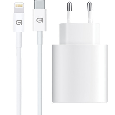 Зарядное устройство Armorstandart AMHJ83 20W USB-C White + cable USB-C to Lightning (ARM77724)