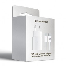 Зарядний пристрій Armorstandart AR-TA800W USB-C 25 W White + cable USB-C to USB-C (ARM63804) Зарядний пристрій Armorstandart AR-TA800W USB-C 25 W White + cable USB-C to USB-C (ARM63804) - Фото