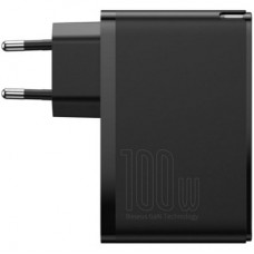 Зарядное устройство Baseus 2xUSB 100W GaN (2xUSB-C+2xUSB-A) black (CCGAN2P-L01) - Фото