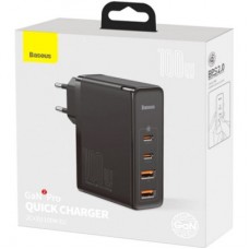 Зарядное устройство Baseus 2xUSB 100W GaN (2xUSB-C+2xUSB-A) black (CCGAN2P-L01) - Фото