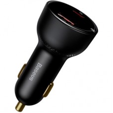Зарядний пристрій Baseus Superme Digital Display PPS Dual Quick Charger Car Charger black (TZCCZX-01) - Фото