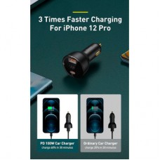 Зарядний пристрій Baseus Superme Digital Display PPS Dual Quick Charger Car Charger black (TZCCZX-01) - Фото