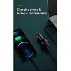 Зарядний пристрій Baseus Superme Digital Display PPS Dual Quick Charger Car Charger black (TZCCZX-01) - Фото