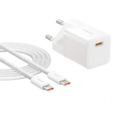 Зарядное устройство Baseus GaN5 Fast Charger USB-C 25W + Cable Type-C 100W white (P10110909213-01)