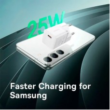 Зарядний пристрій Baseus GaN5 Fast Charger USB-C 25 W + Cable Type-C 100 W white (P10110909213-01) - Фото