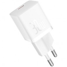 Зарядний пристрій Baseus GaN5 Fast Charger USB-C 30 W + Cable 1.0m Type-C 100 W white (P10110902213-00) - Фото