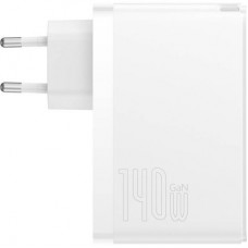 Зарядний пристрій Baseus GaN5 Pro Fast Charger 2C+U 140W + Cable 1.0m Type-C 240 W white (CCGP100202) - Фото