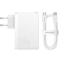 Зарядний пристрій Baseus GaN5 Pro Fast Charger 2C+U 140W + Cable 1.0m Type-C 240 W white (CCGP100202) - Фото