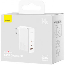 Зарядний пристрій Baseus GaN5 Pro Fast Charger 2C+U 140W + Cable 1.0m Type-C 240 W white (CCGP100202) - Фото