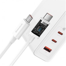 Зарядний пристрій Baseus GaN5 Pro Fast Charger 2C+U 140W + Cable 1.0m Type-C 240 W white (CCGP100202) - Фото