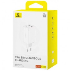 Зарядний пристрій Baseus GaN6 Pro Fast Charger 2C+2U 65 W + Cable 1.0m Type-C 100 W white (P10162701213-00) - Фото
