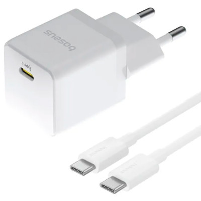 Зарядний пристрій Baseus Palm Fast Charger 1C 20 W + Cable 1.0m Type-C 60 W white (P10111602213-01)