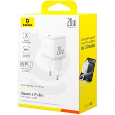 Зарядний пристрій Baseus Palm Fast Charger 1C 20 W + Cable 1.0m Type-C 60 W white (P10111602213-01) - Фото