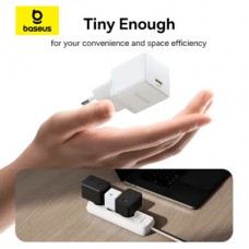 Зарядний пристрій Baseus Palm Fast Charger 1C 20 W + Cable 1.0m Type-C 60 W white (P10111602213-01) - Фото