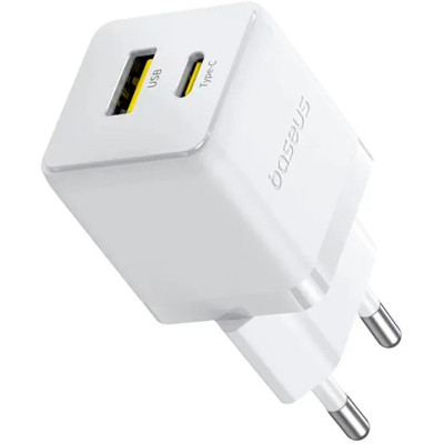 Зарядний пристрій Baseus Palm Fast Charger C+U 20 W moon white (P10111608213-00)