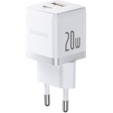 Зарядний пристрій Baseus Palm Fast Charger C+U 20 W moon white (P10111608213-00) - Фото