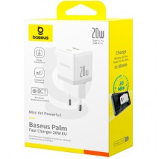 Зарядний пристрій Baseus Palm Fast Charger C+U 20 W moon white (P10111608213-00) - Фото
