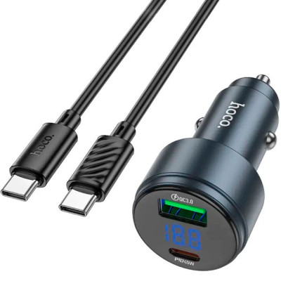 Зарядний пристрій HOCO HOCO Z57 Glorious single-port USB-C PD30W + cable USB-C Metal Gray (6942007633062)