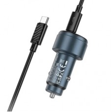 Зарядний пристрій HOCO HOCO Z57 Glorious single-port USB-C PD30W + cable USB-C Metal Gray (6942007633062) - Фото