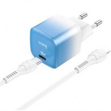 Зарядний пристрій HOCO C101A USB-C PD20W + cable USB-C to Lightning Ice Blue (6931474769381) - Фото