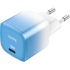 Зарядний пристрій HOCO C101A USB-C PD20W + cable USB-C to Lightning Ice Blue (6931474769381) - Фото