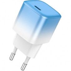Зарядний пристрій HOCO C101A USB-C PD20W + cable USB-C to Lightning Ice Blue (6931474769381) - Фото