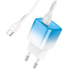 Зарядний пристрій HOCO C101A USB-C PD20W + cable USB-C to USB-C Ice Blue (6931474769398) - Фото