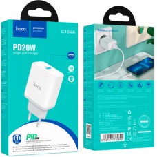 Зарядний пристрій HOCO C104A Stage USB-C PD20W White (6931474782892) - Фото